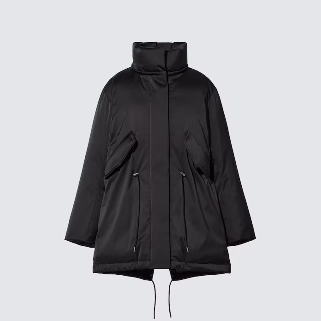 Jil Sander(ジルサンダー)の新品未使用 +J ダウンショートコート 黒 L UNIQLO ジルサンダー レディースのジャケット/アウター(ダウンコート)の商品写真