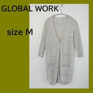 グローバルワーク(GLOBAL WORK)のグローバルワーク レディース ロングカーディガン リネン Mサイズ(カーディガン)