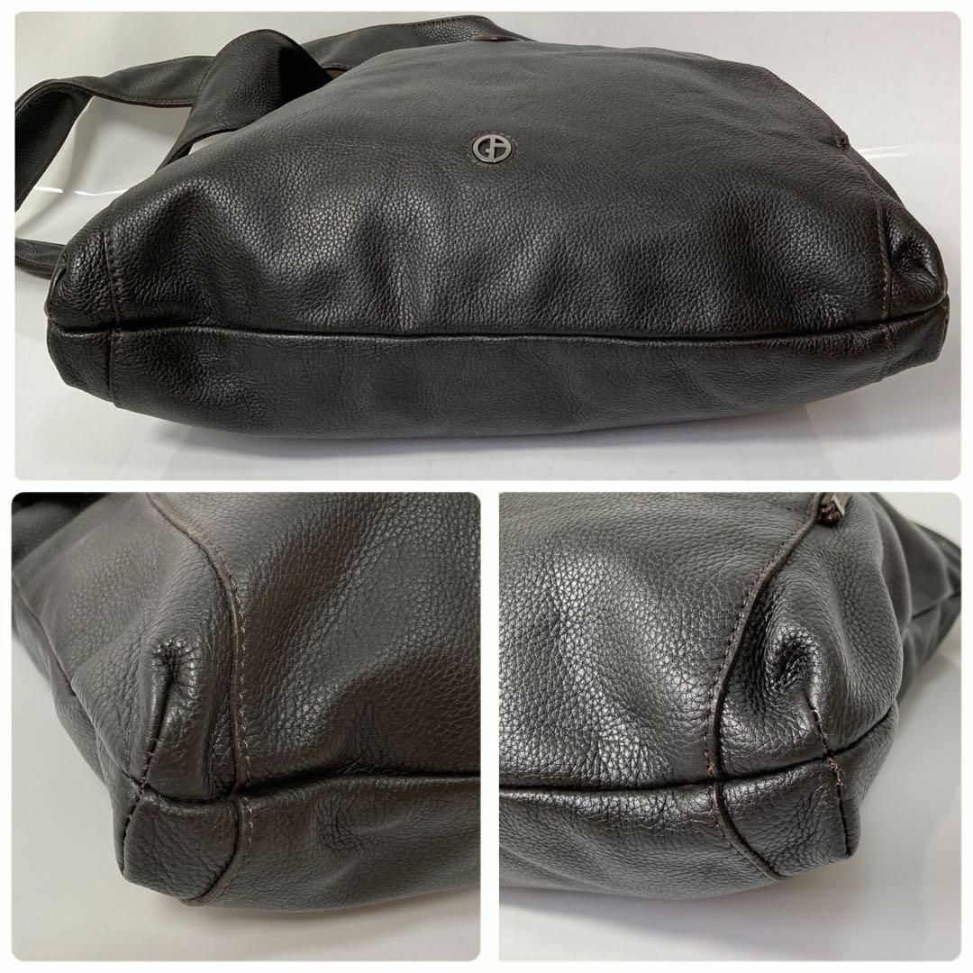 Giorgio Armani - 美品 アルマーニ ショルダーバッグ レザー ブラック