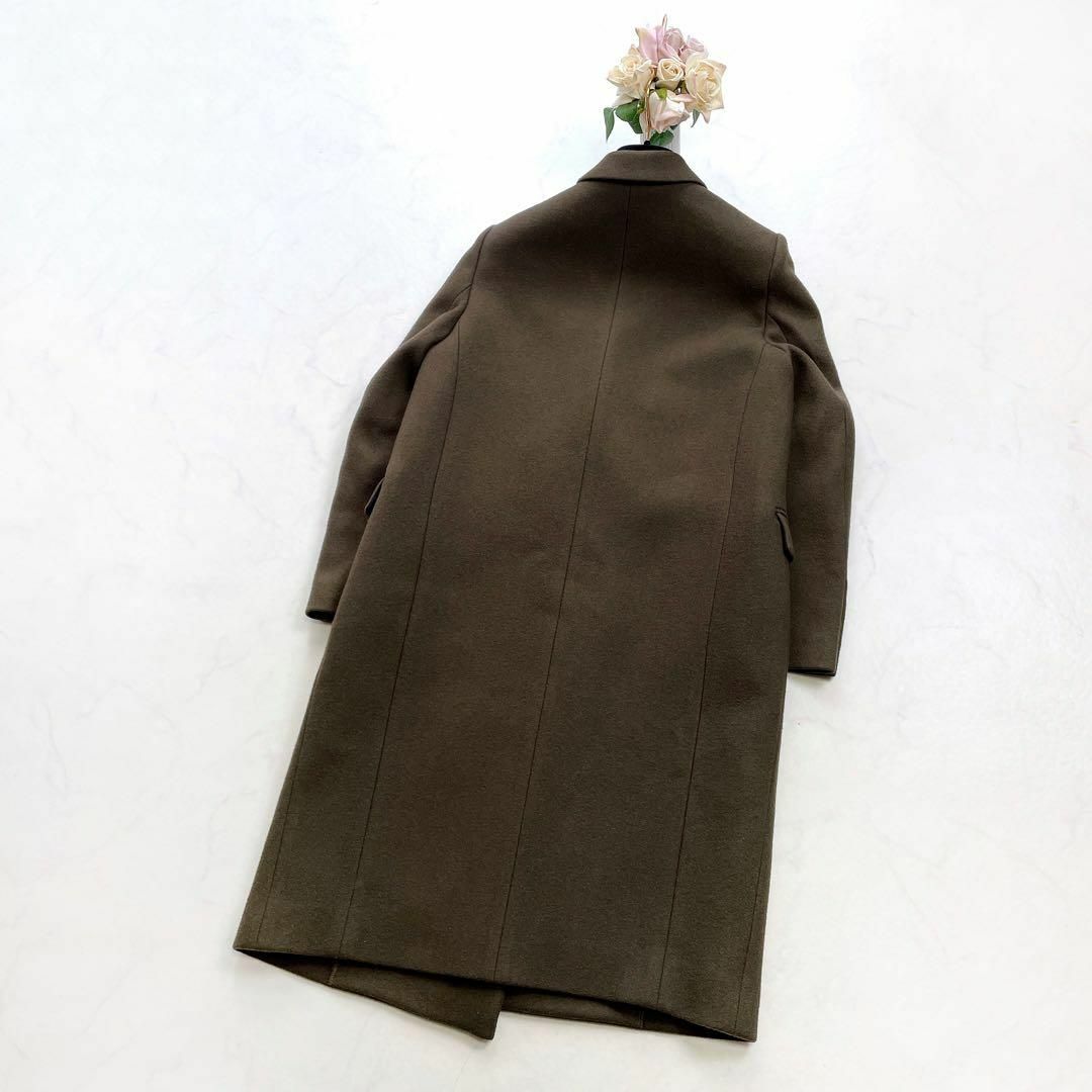 ebure - 【ebure】アンゴラ混*ロングチェスターコート カーキ 36の
