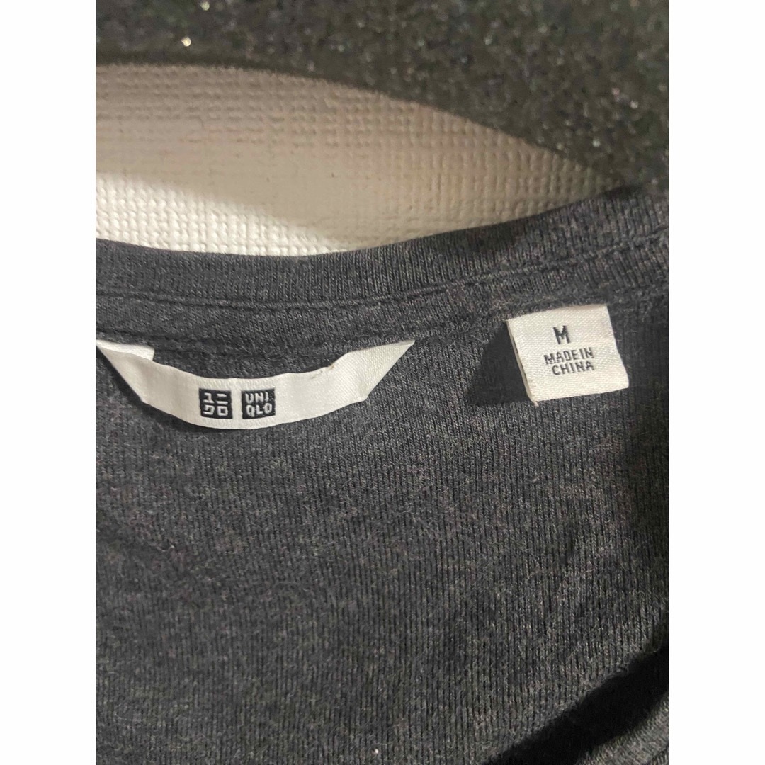 UNIQLO(ユニクロ)の【七分袖 Mサイズ】UNIQLO ユニクロ カットソー ダークグレー レディースのトップス(カットソー(長袖/七分))の商品写真