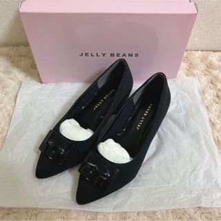 ジェリービーンズ(JELLY BEANS)のジェリービーンズ♡レースバックルパンプス♡黒♡ヒール4センチ【新品未使用】(ハイヒール/パンプス)