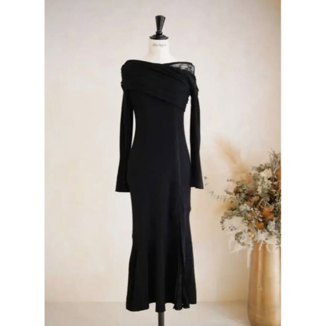 Herlipto Peony Lace Knit Dress Ｓサイズ 黒