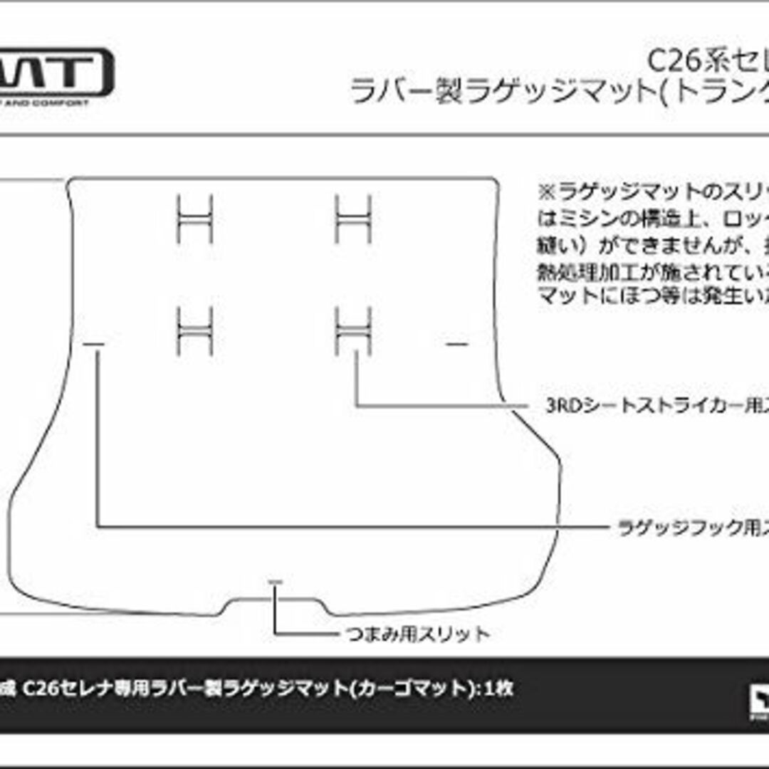 YMT C26系セレナ ラバー製ラゲッジマット(カーゴマット) -の通販 by KK's shop｜ラクマ