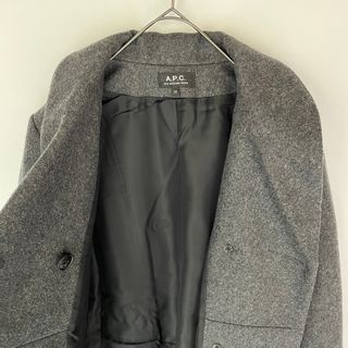 A.P.C. アーペーセー 美品 ウールコート ダブル ショールカラー グレー
