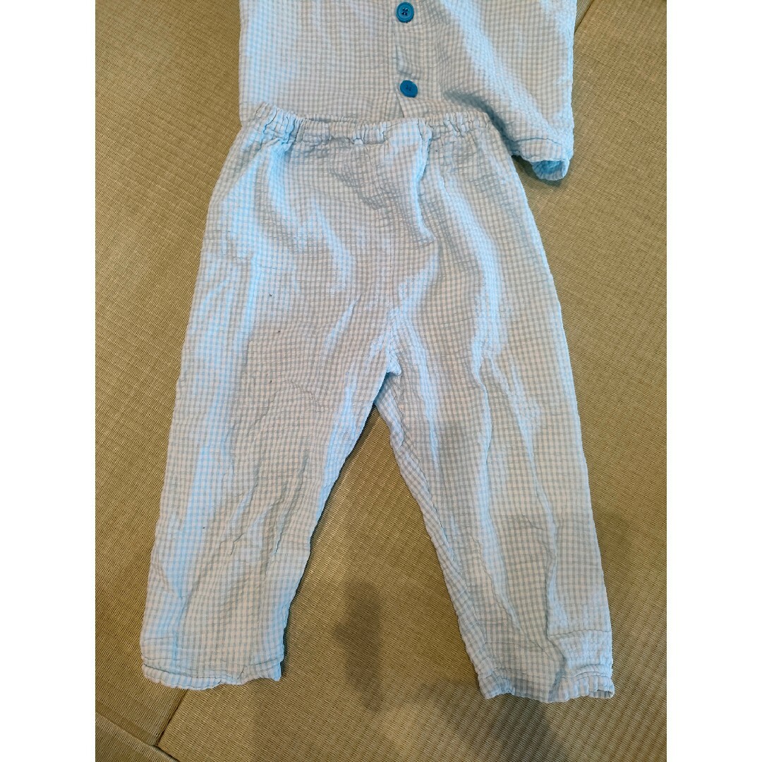 パジャマ　薄手　長袖　95cm 青 キッズ/ベビー/マタニティのキッズ服男の子用(90cm~)(パジャマ)の商品写真