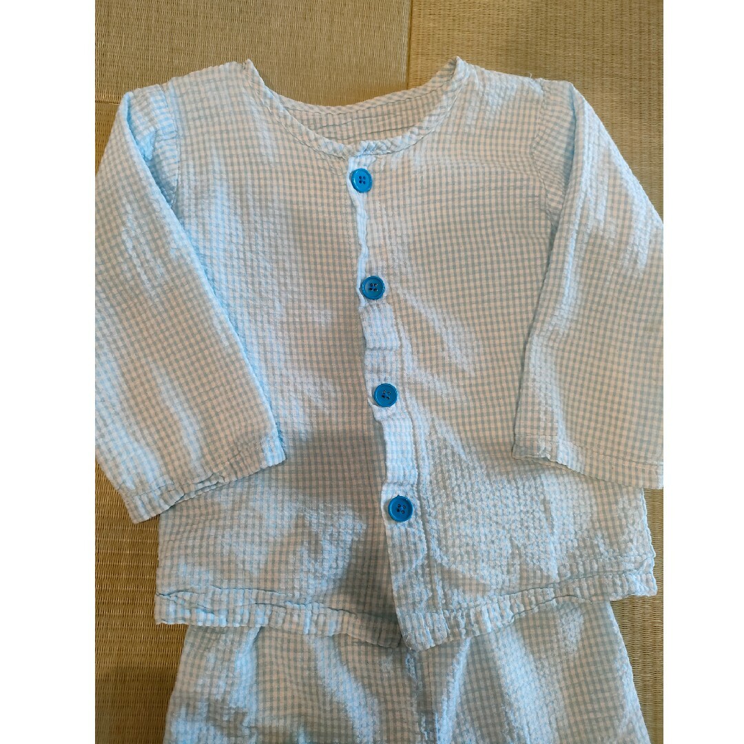 パジャマ　薄手　長袖　95cm 青 キッズ/ベビー/マタニティのキッズ服男の子用(90cm~)(パジャマ)の商品写真