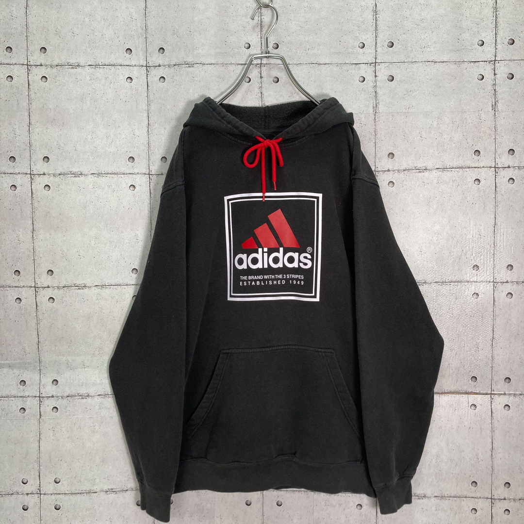 【レアデザイン】adidas/アディダス プルオーバー スウェット パーカー L