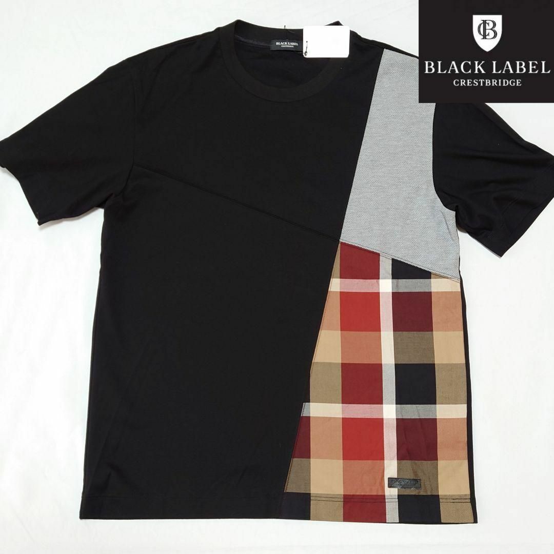 【新品未使用】ブラックレーベルクレストブリッジ パッチワーク半袖Tシャツ M
