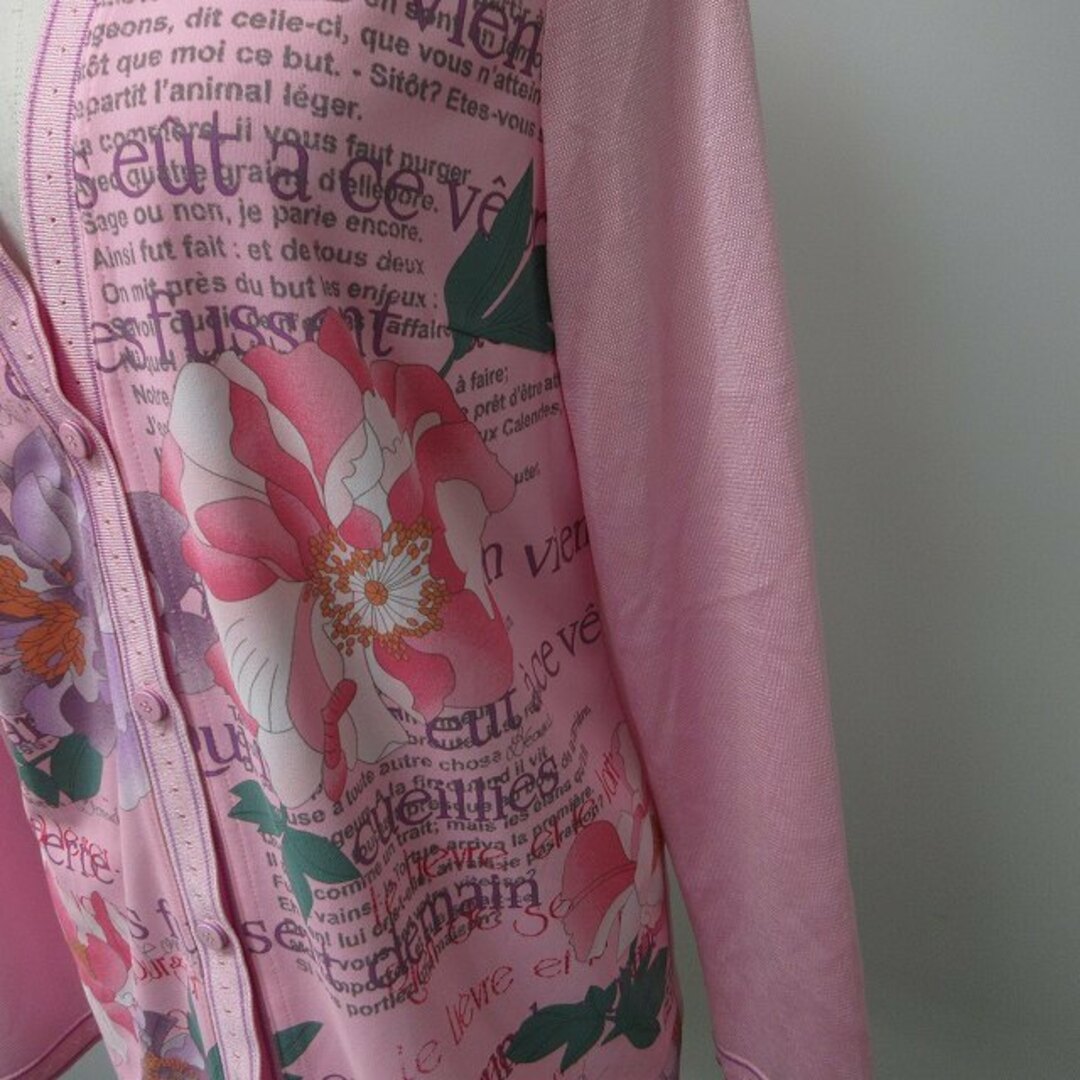 レオナール 近年モデル カーディガン ジャケット 花柄 ピンク M-L ■WY