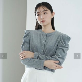 Drawer - ドゥロワー カーディガン レース ネイビー サイズ1の通販 by