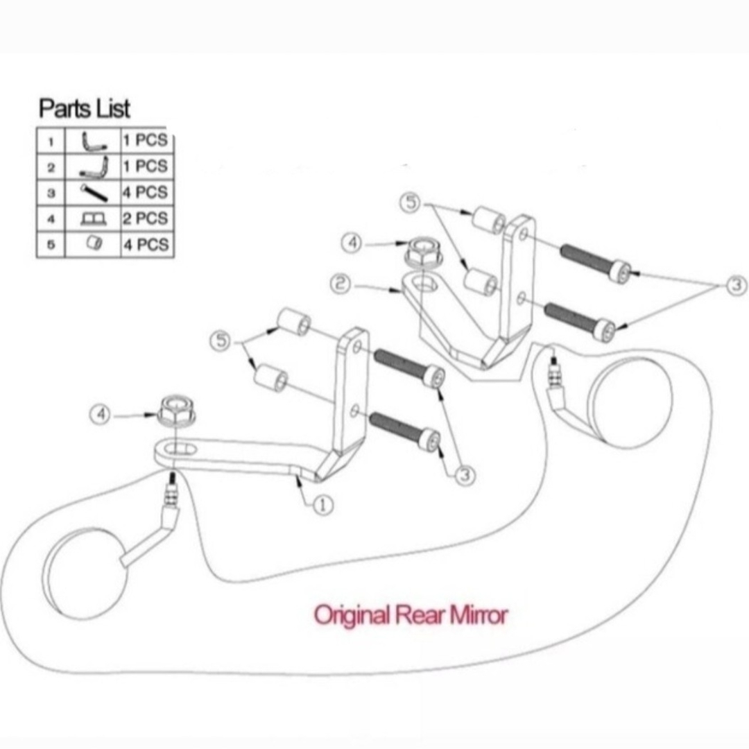 ホンダ(ホンダ)のレブル250 500 アンダーミラーキット ミラーホール用ボルト付 ブラック仕様 自動車/バイクのバイク(パーツ)の商品写真