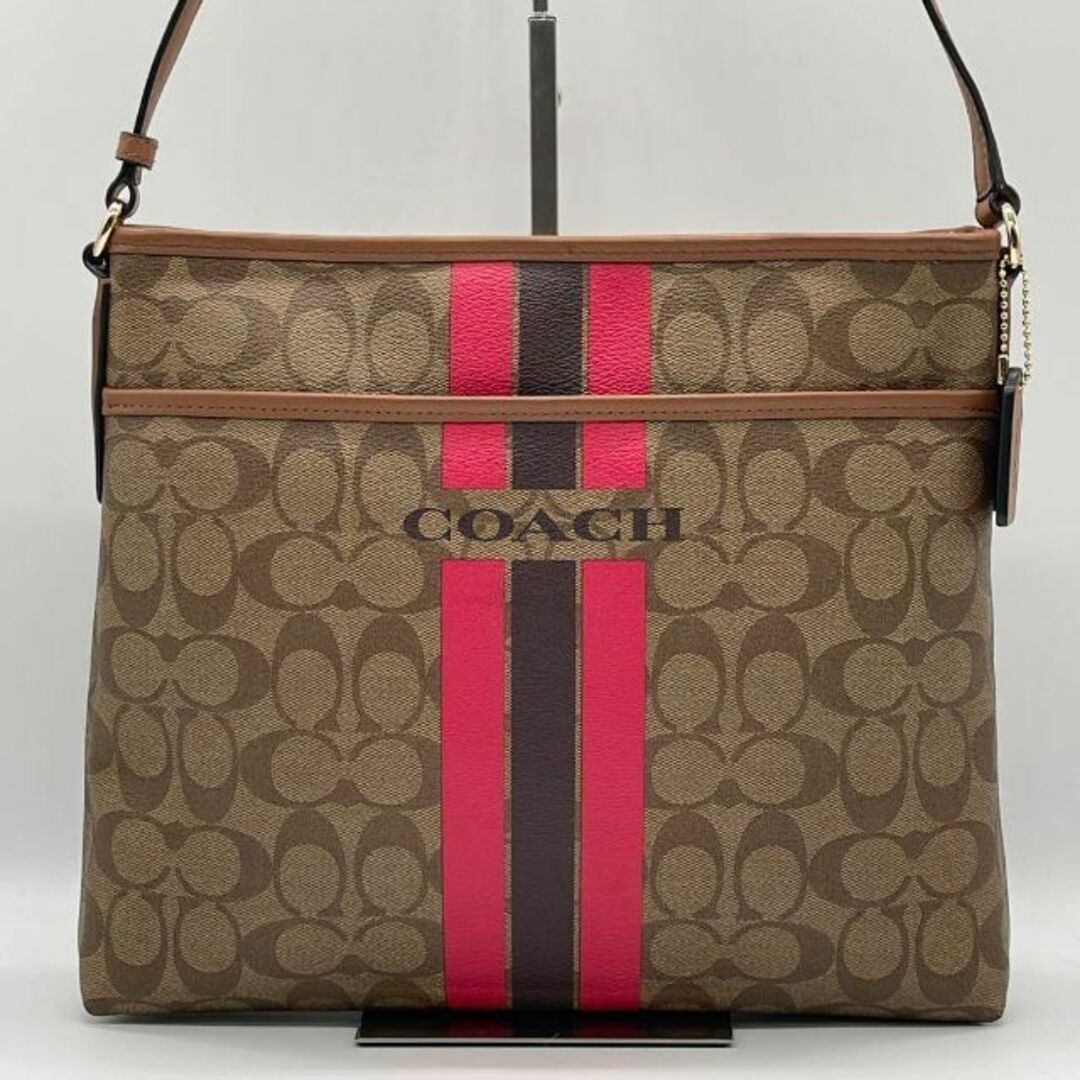 ✨極美品✨COACH コーチ ヴァーシティストライプ シグネチャー 茶色コーチ