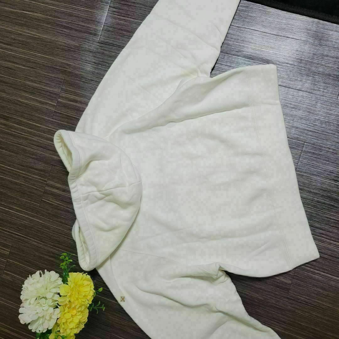 タトラス ホワイト×ゴールド ロゴ 刺繍 パーカー トレーナー ジャケット