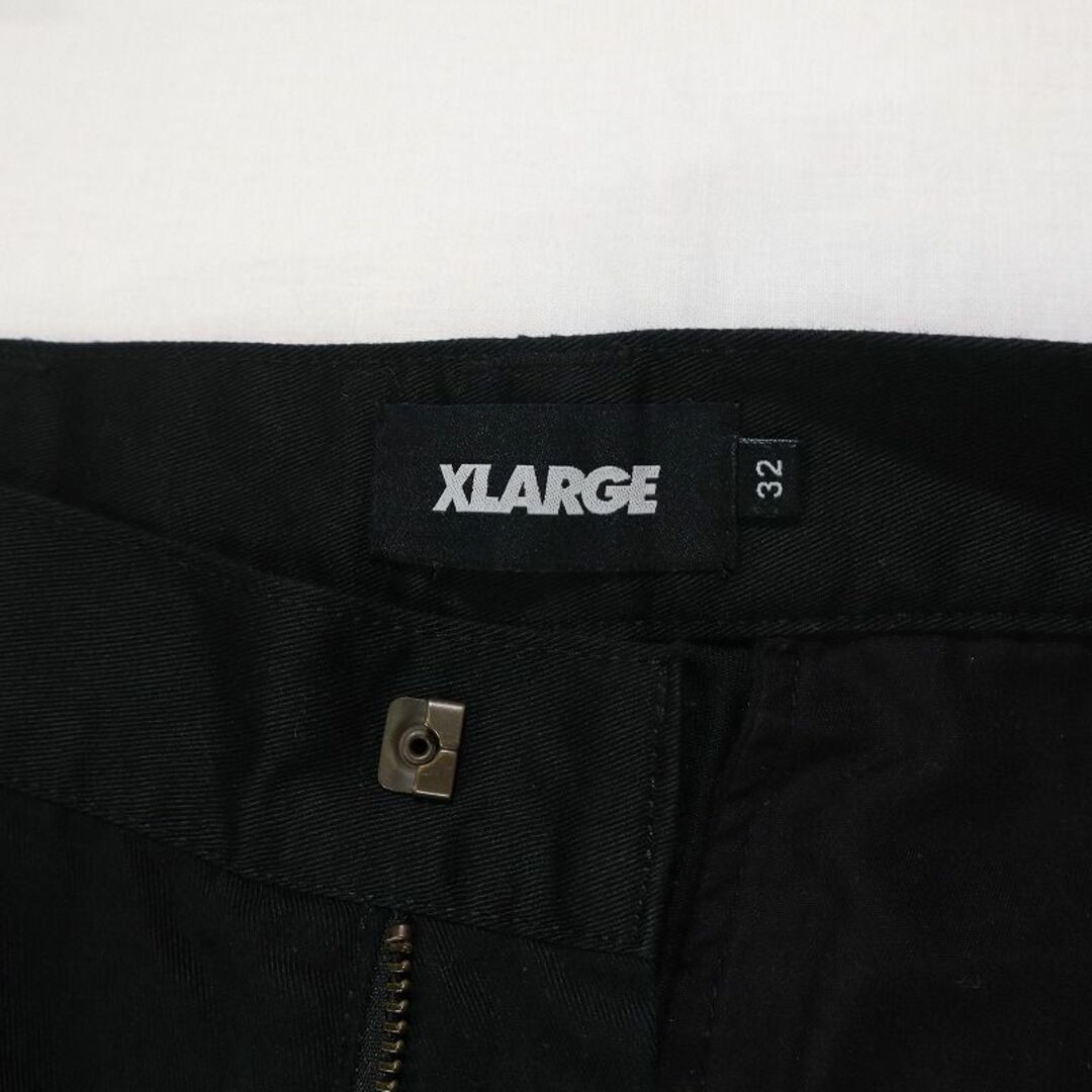 XLARGE(エクストララージ)のエクストララージ エンブロイダリーワークパンツ ブラック ロゴ刺繍 32 M相当 メンズのパンツ(ワークパンツ/カーゴパンツ)の商品写真