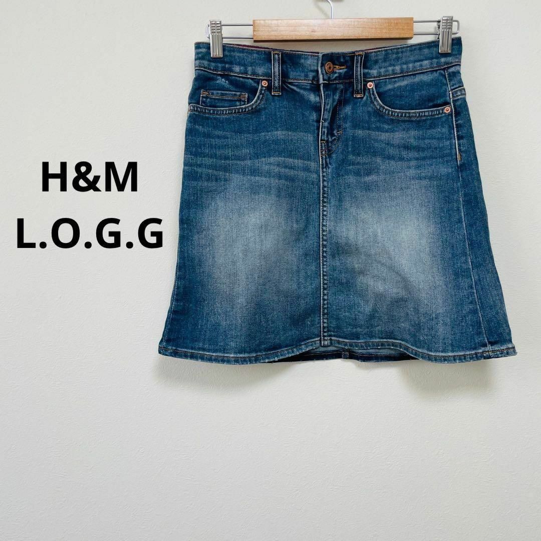 H&M(エイチアンドエム)のH&M L.O.G.G【新品タグ付】デニムミニスカート 34 ブルー 綿 レディースのスカート(ミニスカート)の商品写真