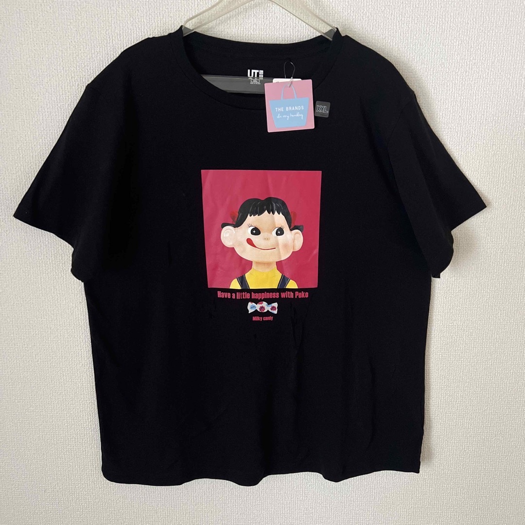 UNIQLO(ユニクロ)の新品タグ付●ユニクロ UT  ペコちゃん コラボTシャツ XXL  ブラック レディースのトップス(Tシャツ(半袖/袖なし))の商品写真