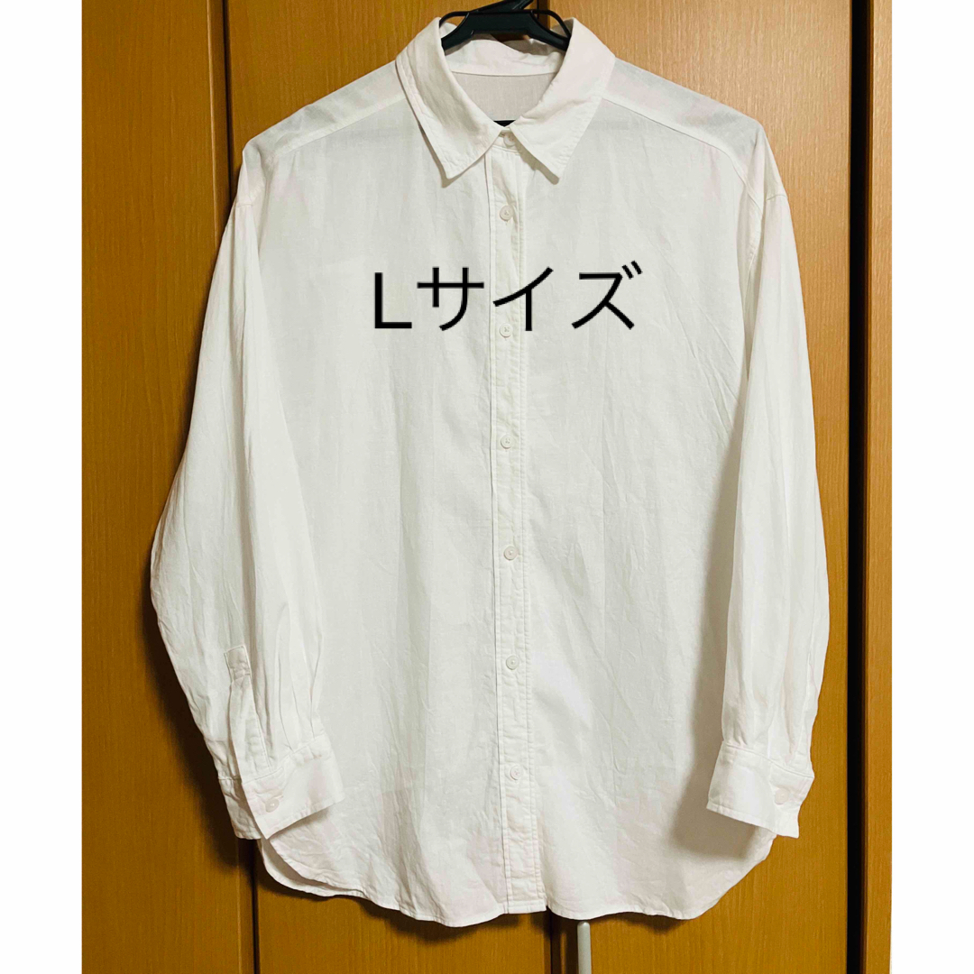 GU(ジーユー)の【新品・未使用】GU リネンブレンドオーバーサイズシャツ(長袖)L レディースのトップス(シャツ/ブラウス(長袖/七分))の商品写真