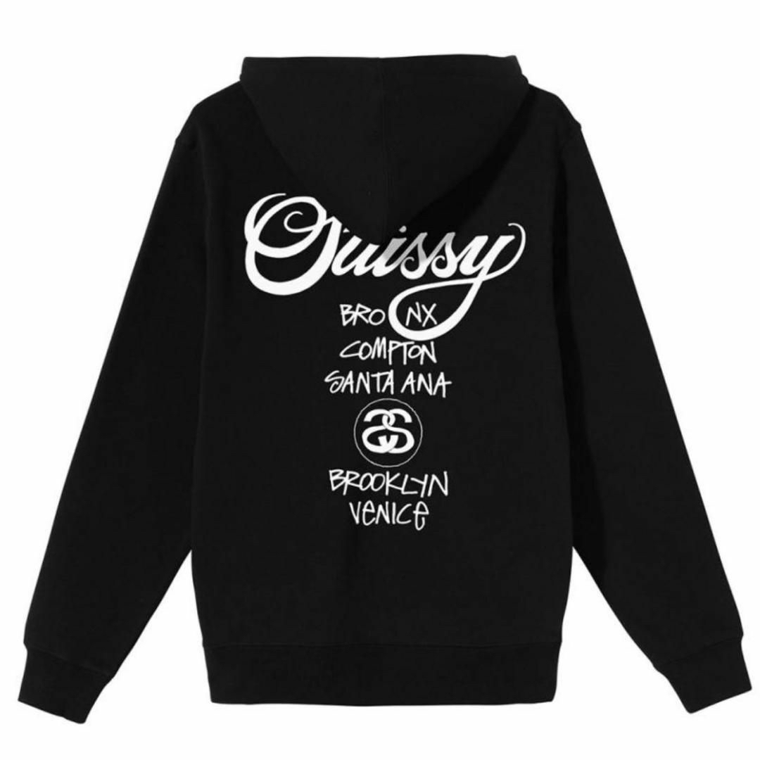 STUSSY ステューシー WORLD TOUR ジップ パーカー ホワイト