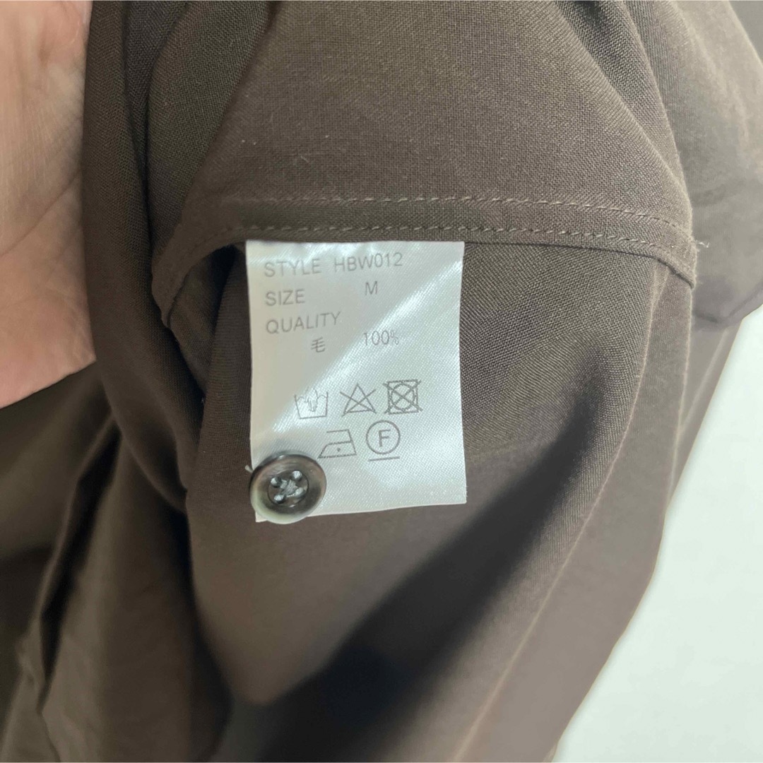 MB ハイエンド 尾州ウールドレスシャツ ブラウン Mサイズ