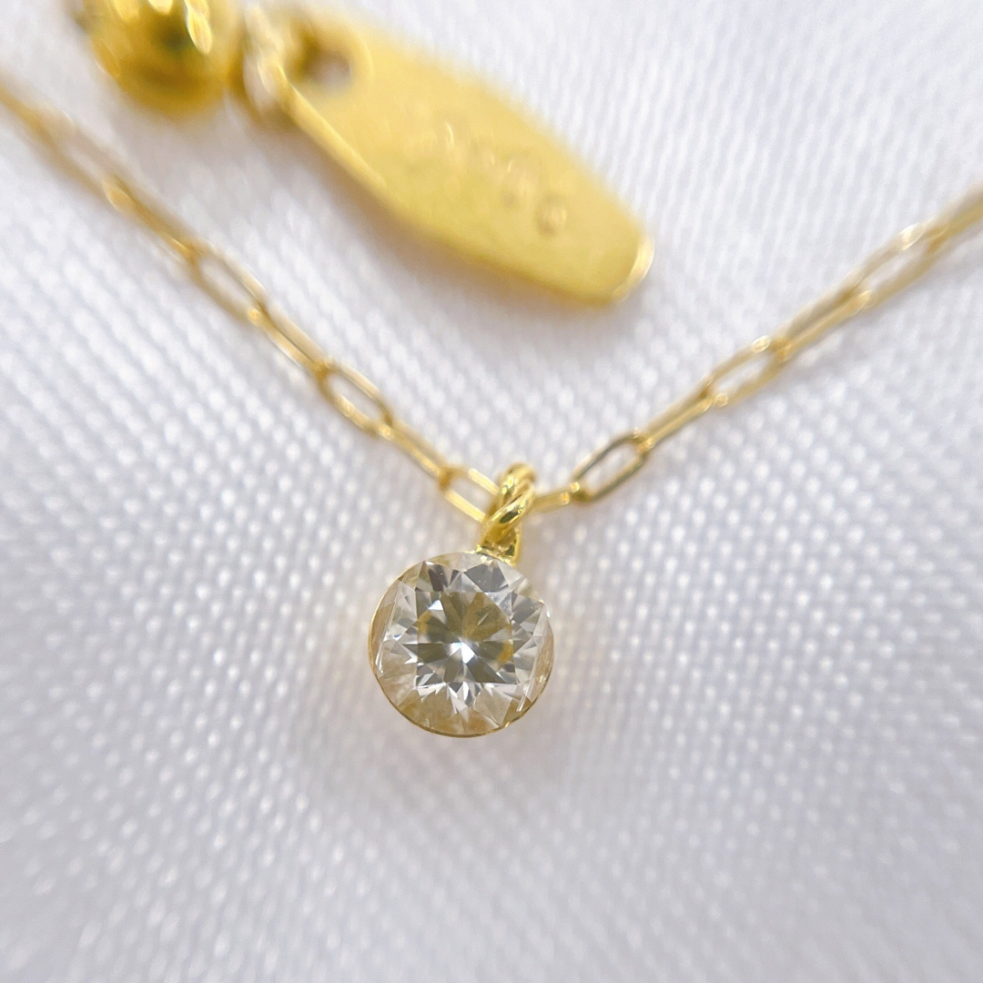 【美品】agete ミステリーセッティング 0.1ct ネックレス