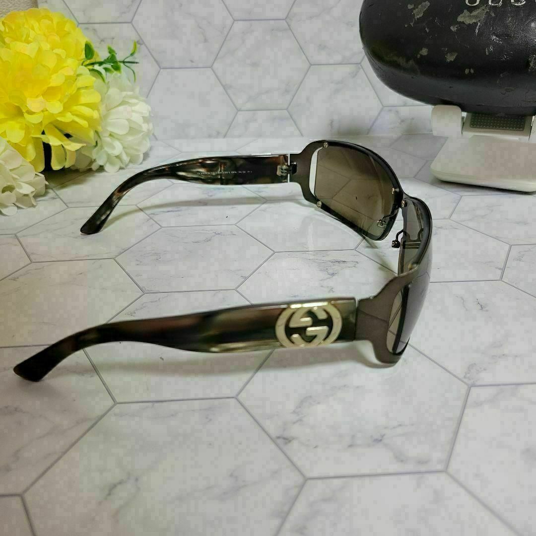 GUCCI ロゴ付き ブラウン 綺麗カラー サングラス メガネ シェル スーツ