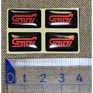 スバル(スバル)のスバル STI ステッカー　エポキシ樹脂コーティング　4枚(車内アクセサリ)
