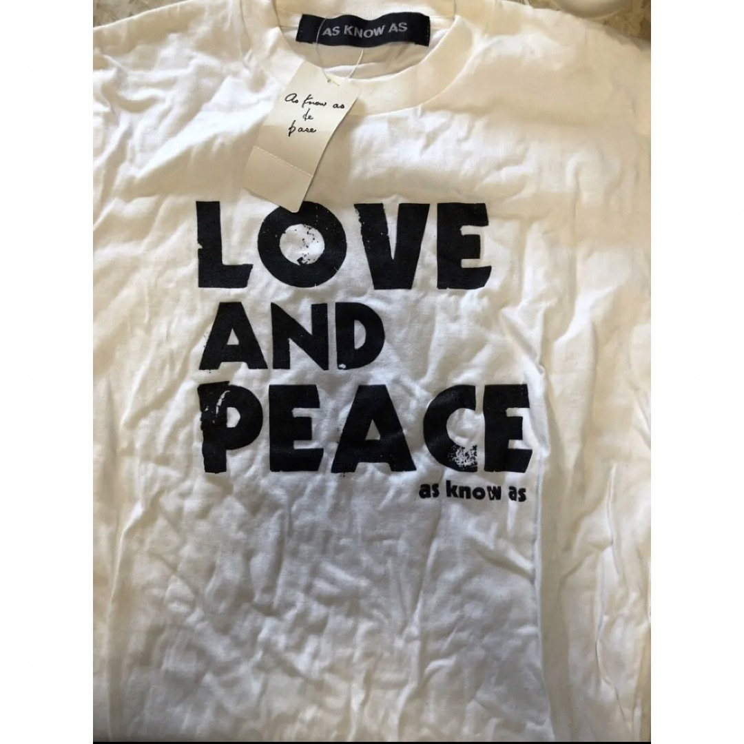 as know as de base(アズノゥアズドゥバズ)のAS KNOW AS de base LOVE AND PEACE レディースのトップス(Tシャツ(半袖/袖なし))の商品写真