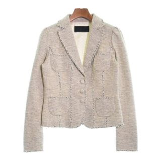 トゥービーシック(TO BE CHIC)のTO BE CHIC カジュアルジャケット -(M位) 白x黒(ツイード) 【古着】【中古】(テーラードジャケット)