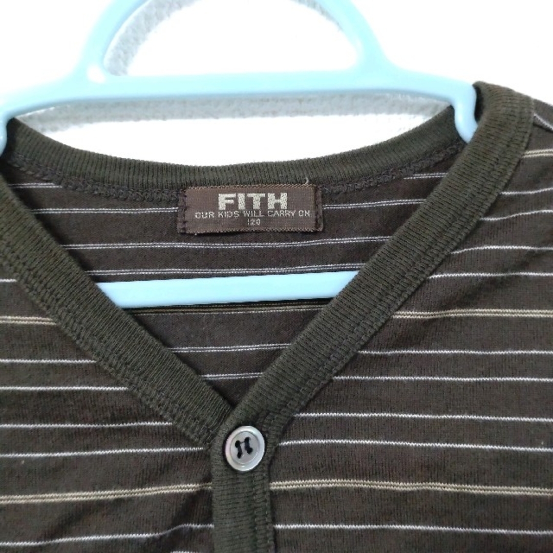 FITH(フィス)のFITHフィス ブラウンボーダー カーディガン 120 キッズ/ベビー/マタニティのキッズ服女の子用(90cm~)(カーディガン)の商品写真