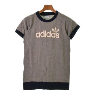 アディダス(adidas)のadidas アディダス Tシャツ・カットソー M グレーx紺x白 【古着】【中古】(カットソー(半袖/袖なし))