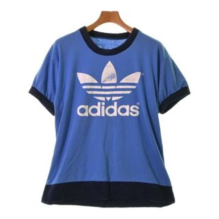 アディダス(adidas)のadidas アディダス Tシャツ・カットソー -(L位) 青x白 【古着】【中古】(Tシャツ/カットソー(半袖/袖なし))