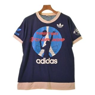 アディダス(adidas)のadidas アディダス Tシャツ・カットソー XL 紺系x青x赤等 【古着】【中古】(Tシャツ/カットソー(半袖/袖なし))