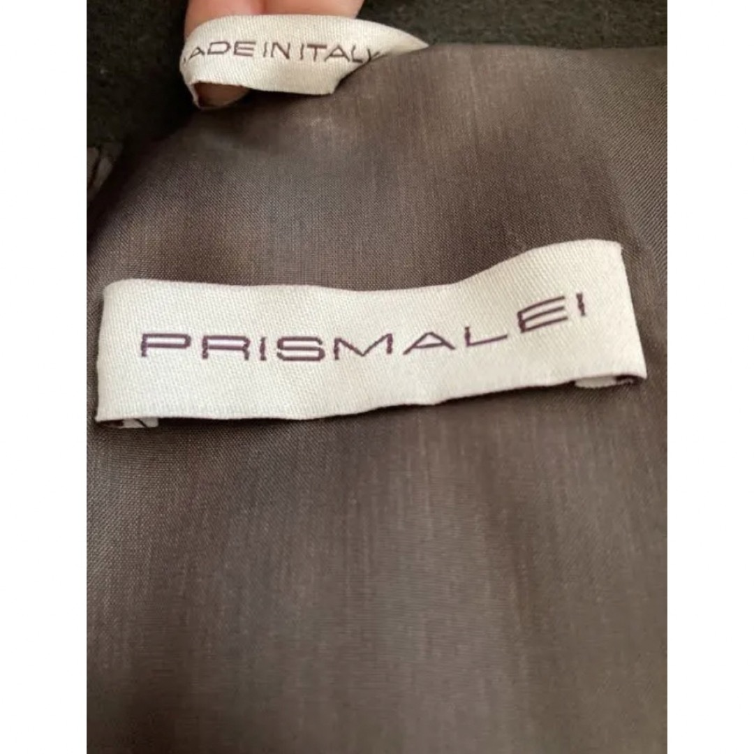PRISMALEI グレー ウール ロングコート