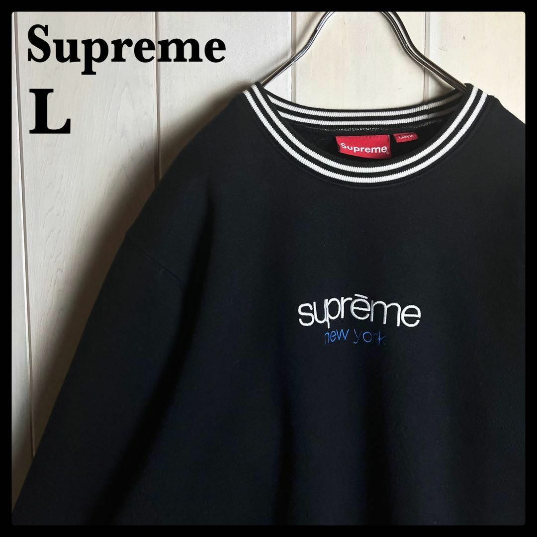 Supreme - 【希少Lサイズ】シュプリーム☆センター刺繍ロゴ入りリブ ...