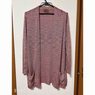 ミッソーニ(MISSONI)のミッソーニ最高級オレンジタグ！ピンクラメのロングカーディガン(カーディガン)