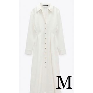 ザラ(ZARA)の【新品未使用タグ付】ZARA ザラ フィット シャツ ワンピ M(ロングワンピース/マキシワンピース)