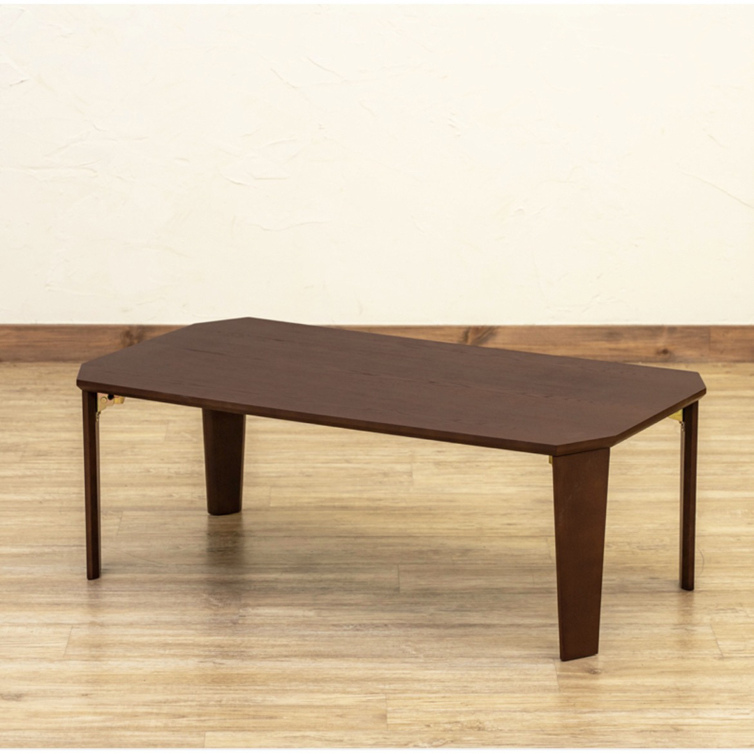 【新品】センターテーブル　90×50（マーブルホワイト）　折れ脚　ローテーブル インテリア/住まい/日用品の机/テーブル(ローテーブル)の商品写真