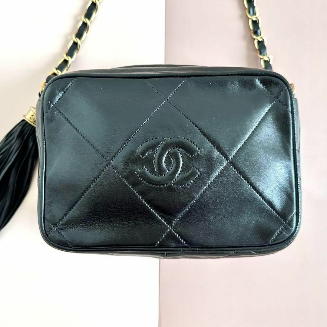 CHANEL商品名CHANEL シャネル ダイヤ マトラッセ チェーンショルダー ブラック