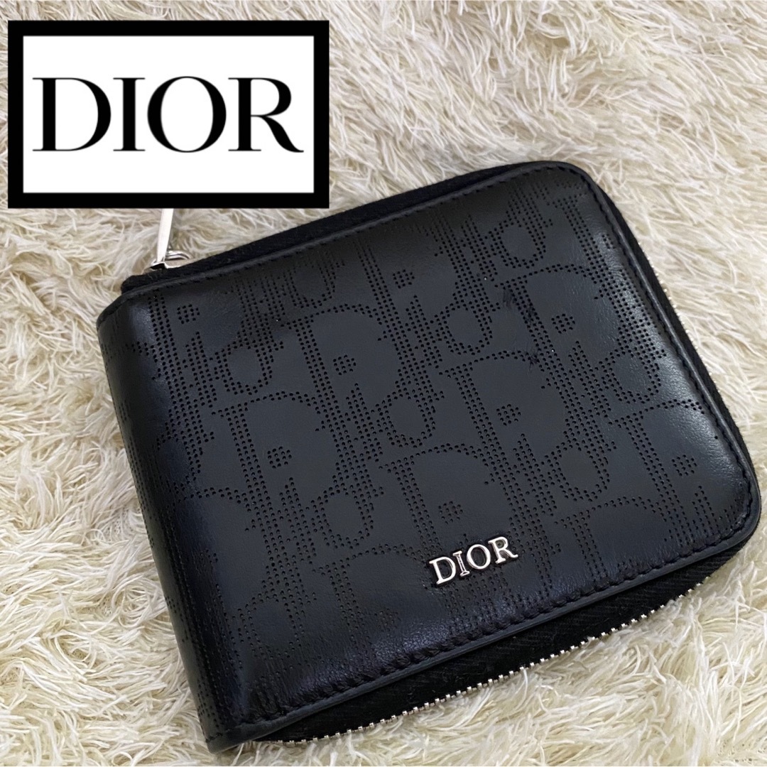 現行✨美品 ディオールDIOR オブリーク ギャラクシー パンチング 財布-