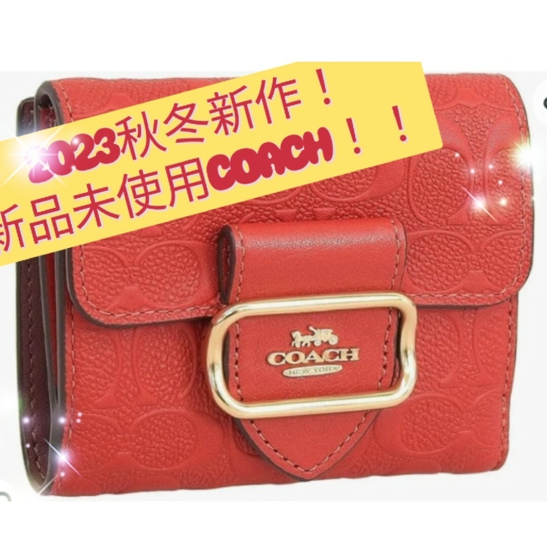 新作　新品　COACH　折り財布　シグネチャー