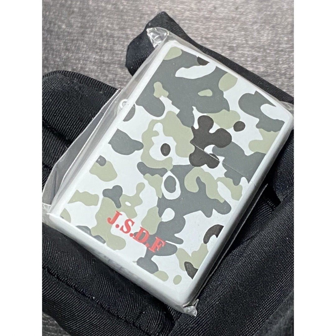 zippo J.S.D.F 自衛隊 迷彩 ホワイト 両面加工 2001年製 ☆ メンズのファッション小物(タバコグッズ)の商品写真