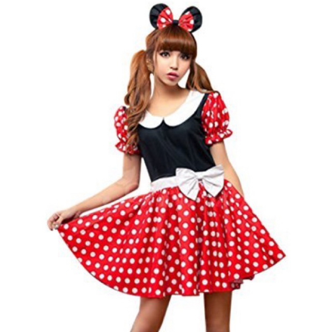 Disney(ディズニー)の ミニーちゃんワンピース　Mサイズ エンタメ/ホビーのコスプレ(衣装一式)の商品写真