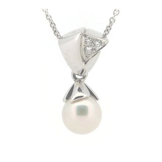 MIKIMOTO - ミキモト パール ダイヤモンド ネックレス 7.5ミリ 0.04ct