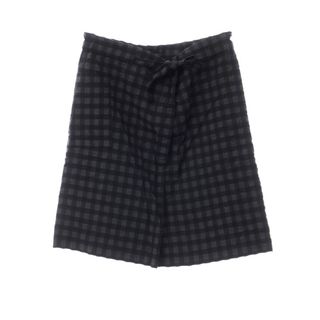 【中古】ミー イッセイミヤケ me ISSEY MIYAKE 2018年春夏 コットン系 チェック スカート グレーxブラック【サイズ表記なし（M位）】【レディース】(ひざ丈スカート)