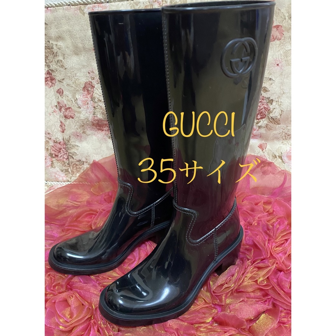 Gucci(グッチ)のGUCCI レインブーツ　ラバー　22cm グッチ　ブーツ　レインシューズ　 レディースの靴/シューズ(レインブーツ/長靴)の商品写真