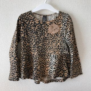 ザラキッズ(ZARA KIDS)の90-100 ザラ✨レオパード ベプラムトップス ヒョウ柄 ZARA H&M(Tシャツ/カットソー)