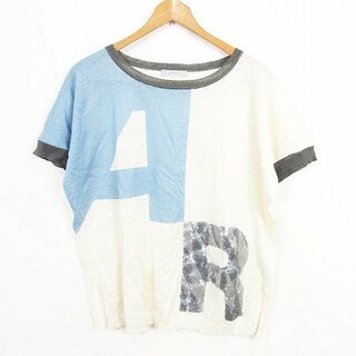 アルティザン(ARTISAN)のARTISAN ニット プルオーバー 半袖 リネン スパンコール 13+(ニット/セーター)