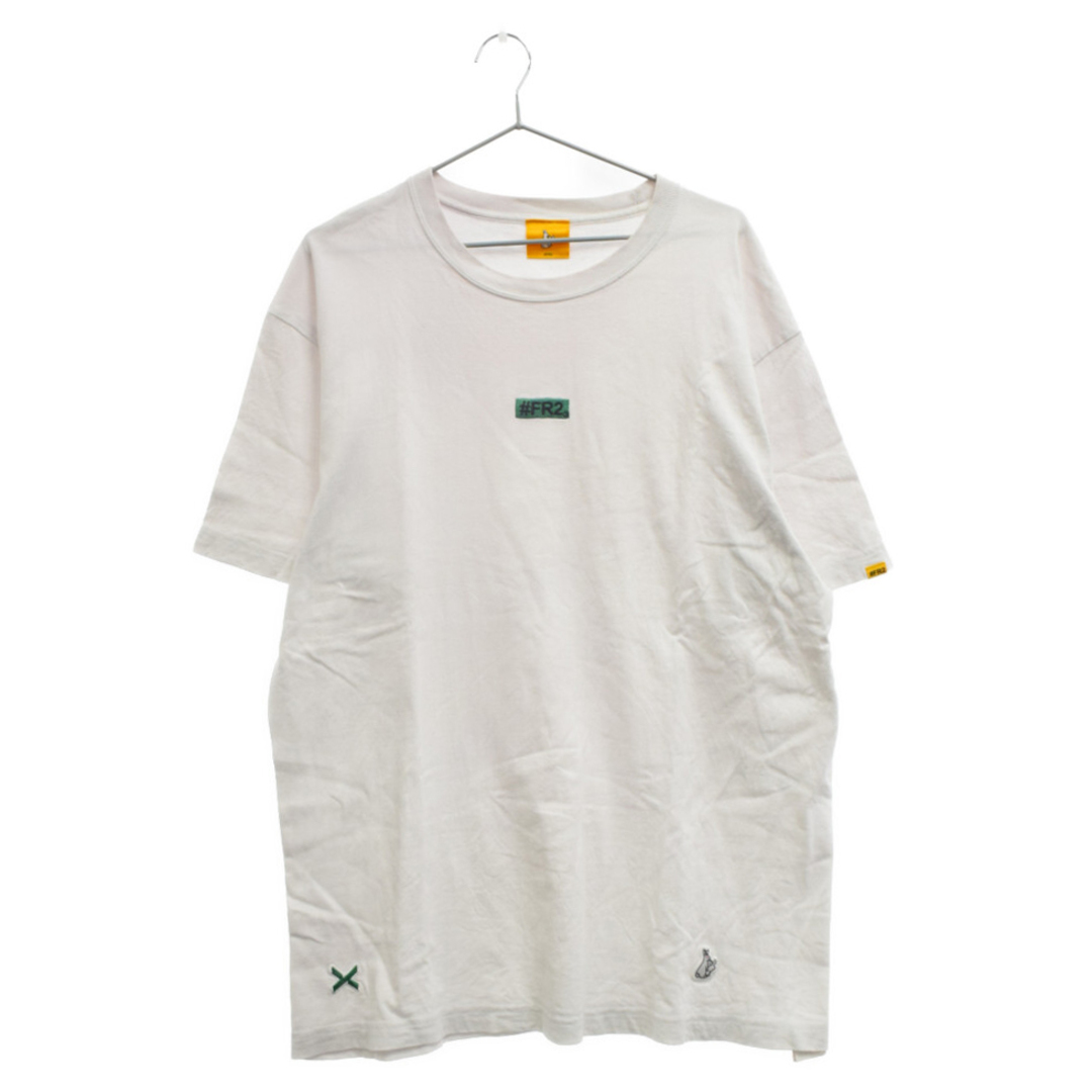 FR2 エフアールツー xStockX Logo T-shirt ストックエックスコラボ ワッペンロゴ 半袖クルーネックTシャツ ホワイト