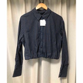 ザラ(ZARA)の新品　ZARAクロップドチェック柄シャツ(シャツ/ブラウス(長袖/七分))